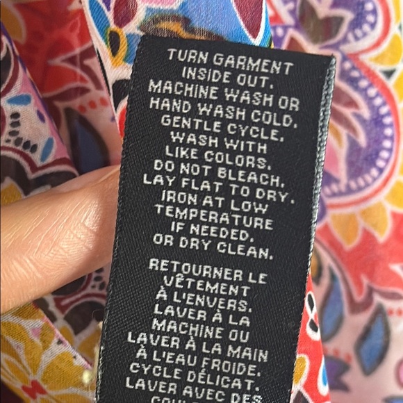 Zac & Rachel Multicoloured Hankerchief Relaxed Sleeveless Blouse Size Large - Picture 8 of 11